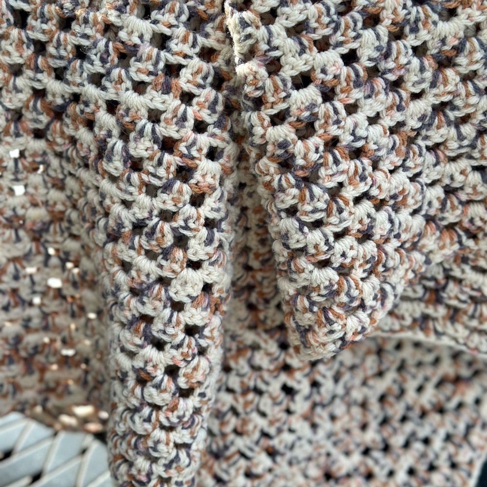Retro and Vintage Handmade Crochet Granny 45” x 45” Lap Blanket